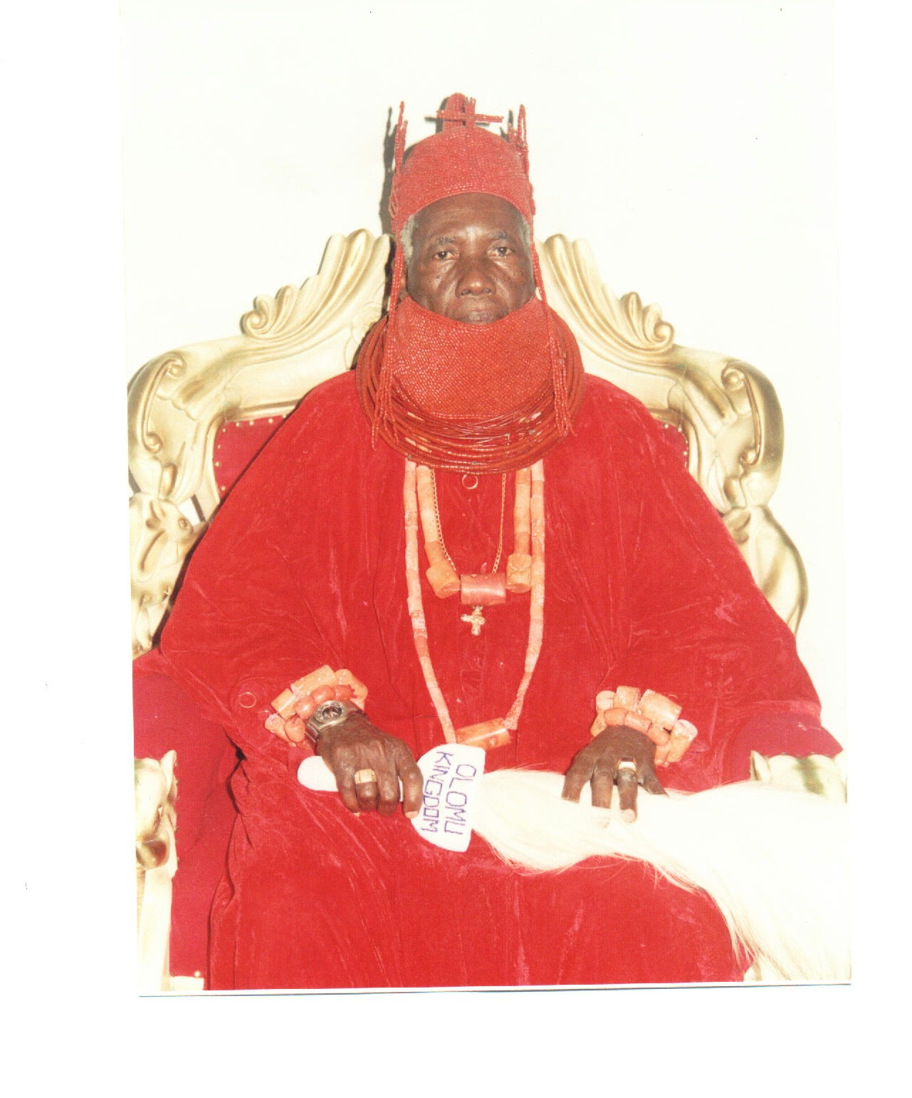 A Portrait of the Ovie (King) of Olomu in Nigeria's Urhoboland