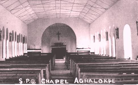 Chapel at St. Peter Claver's College, Aghalokpe, 1954